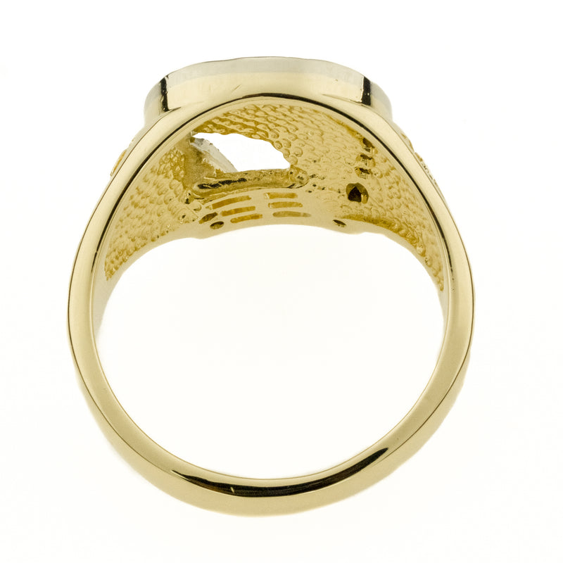 0.30ctw Diamond Horseshoe Ring in 14K Two Tone Gold -Size 10.25