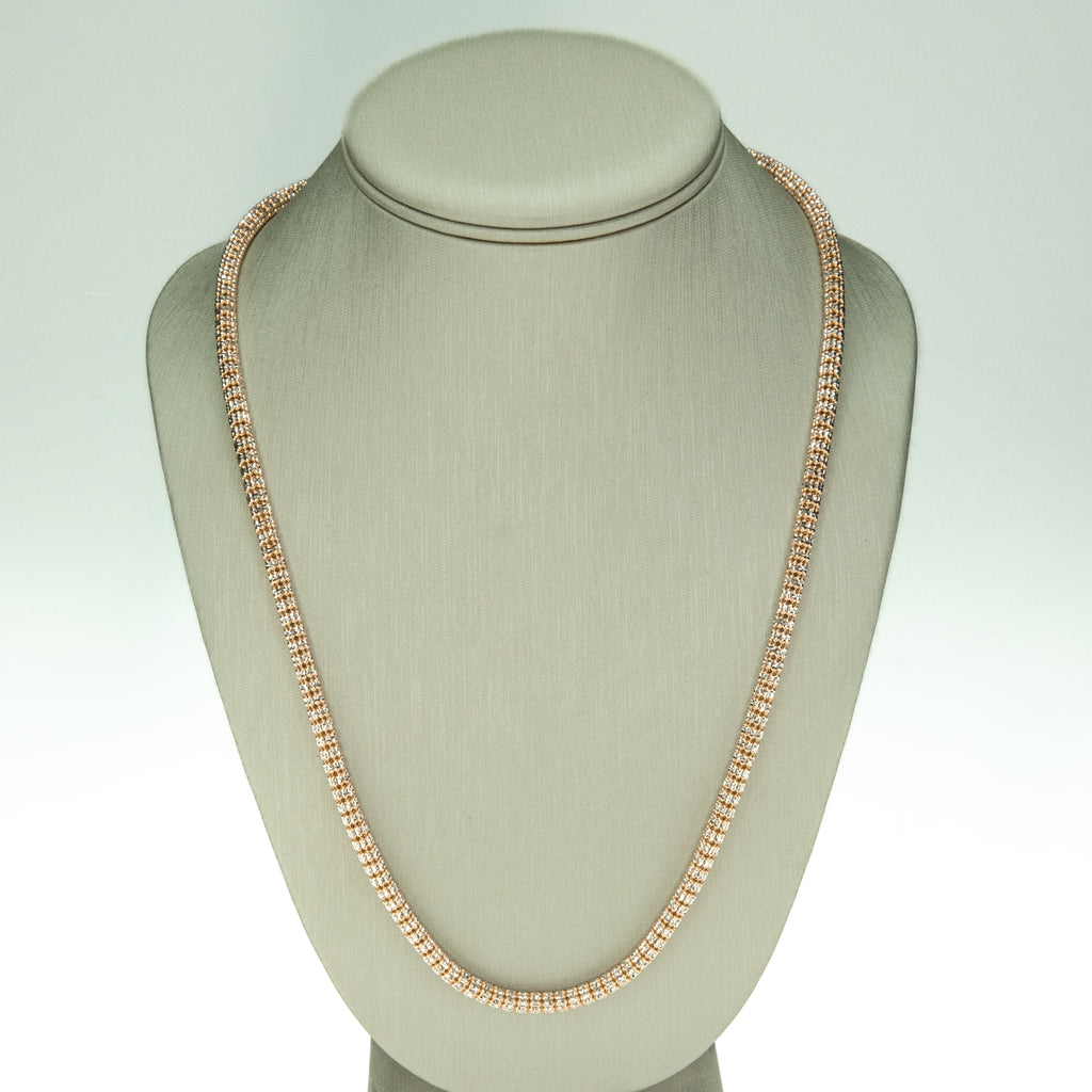 4.5mm Rose Gold Fashion Chain 28" in 10K Two Tone Gold