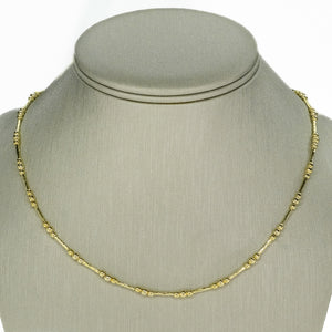 16.5" Bead and Cylinder Link Chain in 14K Yellow Gold 9.1G