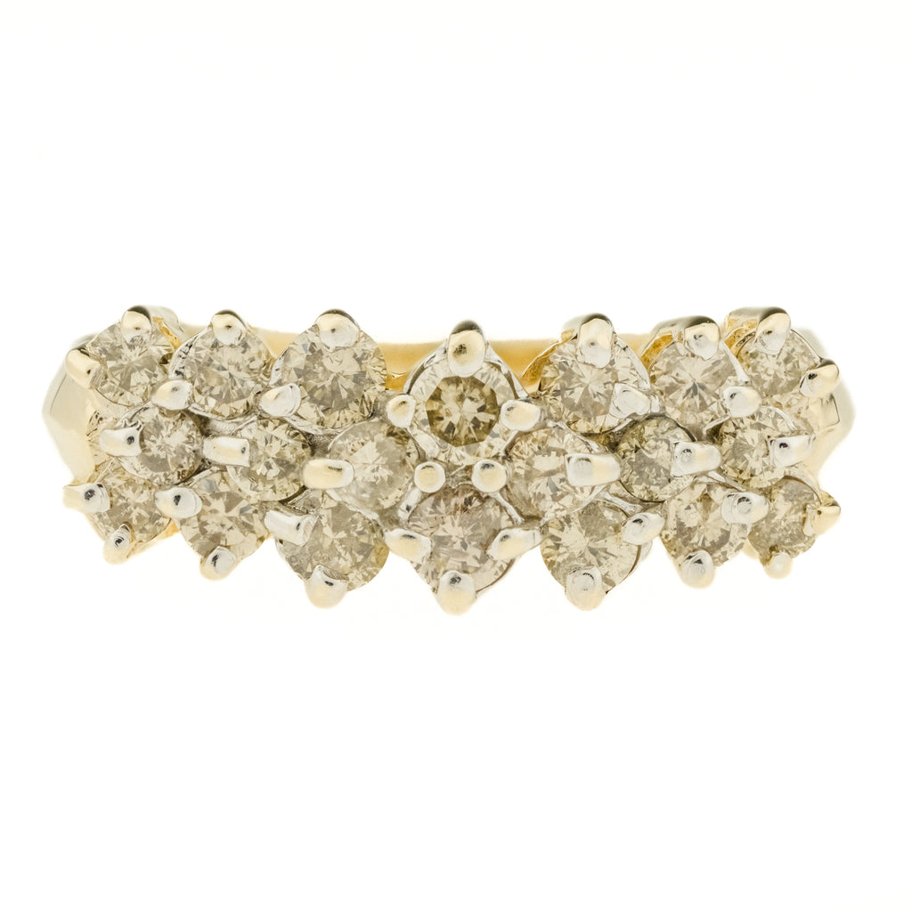 0.75ctw Round Brilliant Diamond Accented Cluster Ring in 14K Yellow Gold - Size 6.5