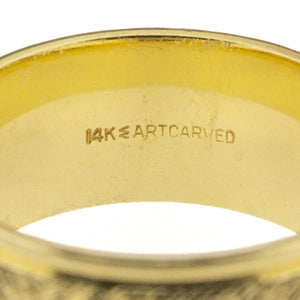 Artcarved 8.4mm Wide Lady's Gold Band Ring in 14K Yellow Gold - Size 5.25