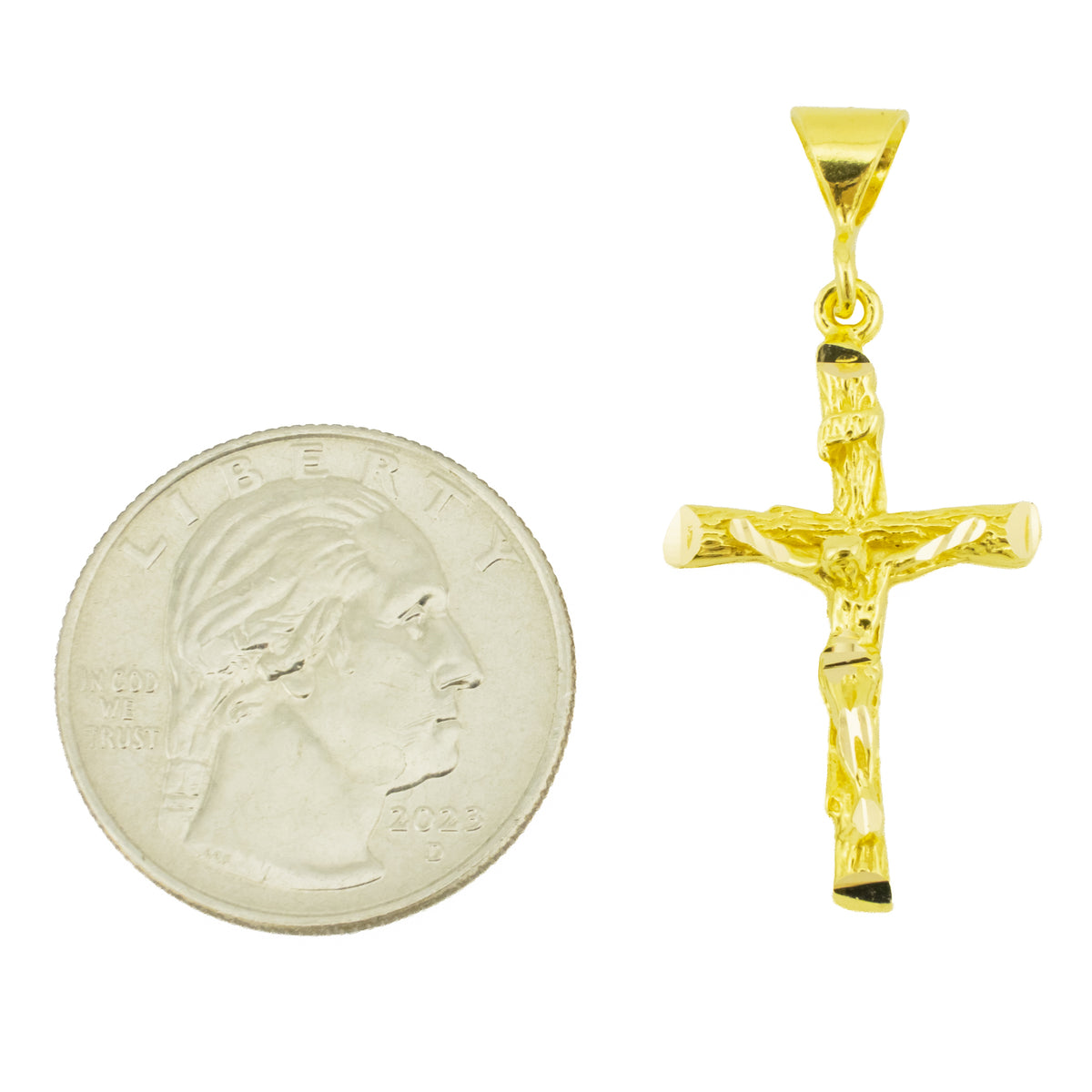 Gold Cross Crucifix Pendant in 21K Yellow Gold - 3.4 Grams – Oaks