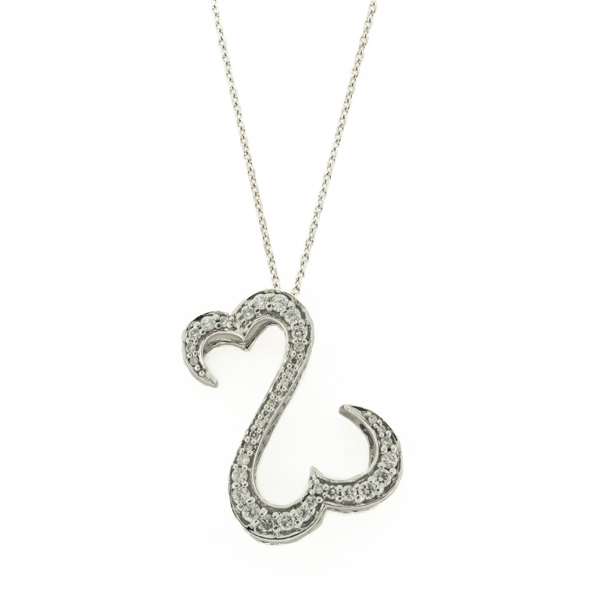 Jane Seymour Open Hearts Diamond Pendant & Chain Necklace in 14K