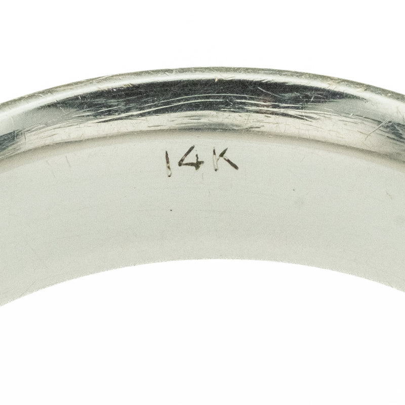 6.5mm Wide Greek Key Design Wedding Ring in 14K White Gold - Size 8.5