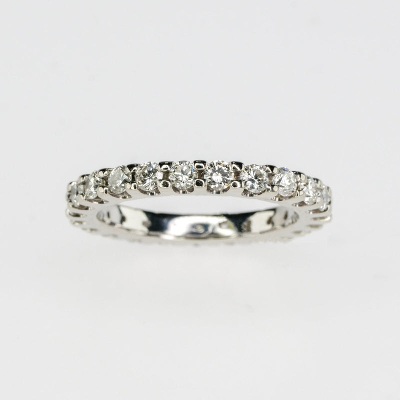 14K White Gold 1.10ctw Round Diamond Eternity Wedding Band Ring Size 5 Wedding Rings Oaks Jewelry 