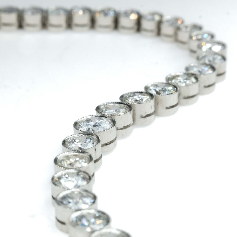 7.00ctw Round Diamond 7" Tennis Bracelet in 14K White Gold Bracelets Oaks Jewelry 