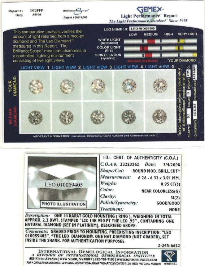 Tacori 0.95ct IGI Leo Diamond with Accents Engagement Ring in 18K White Gold