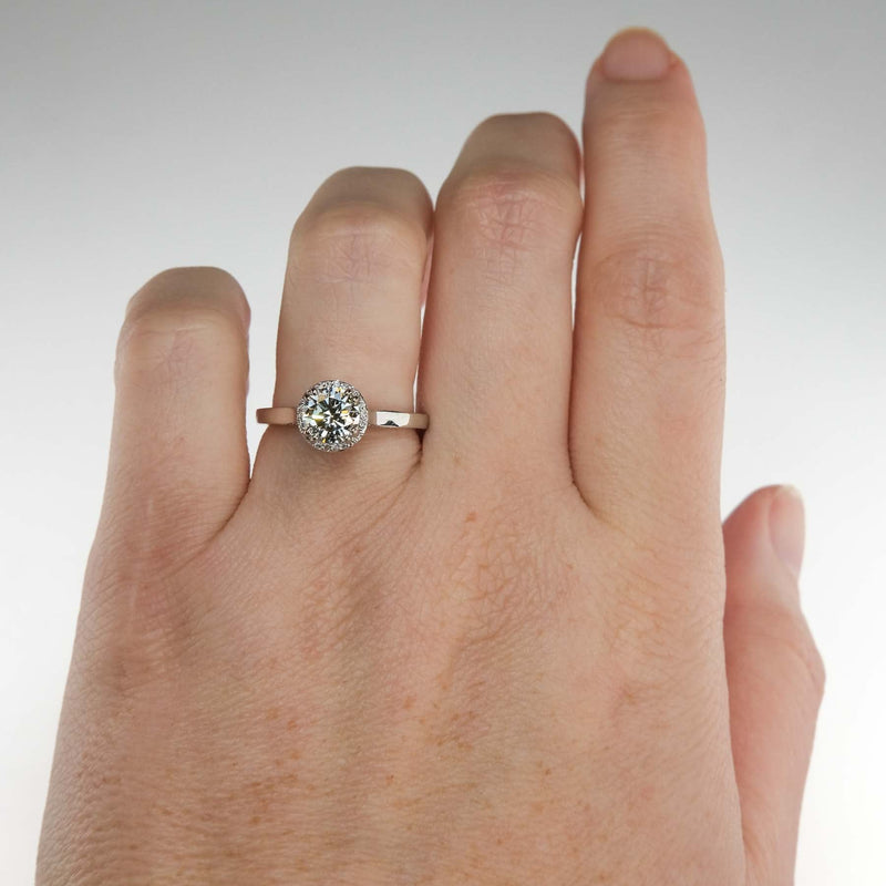 NEW Tacori 18K White Gold GIA 0.96ct Round Diamond VVS2/I Halo Engagement Ring Engagement Rings Tacori 