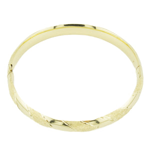 8mm Fashion Hinged Bangle 7.25" Bracelet in 14K Yellow Gold - 9.1