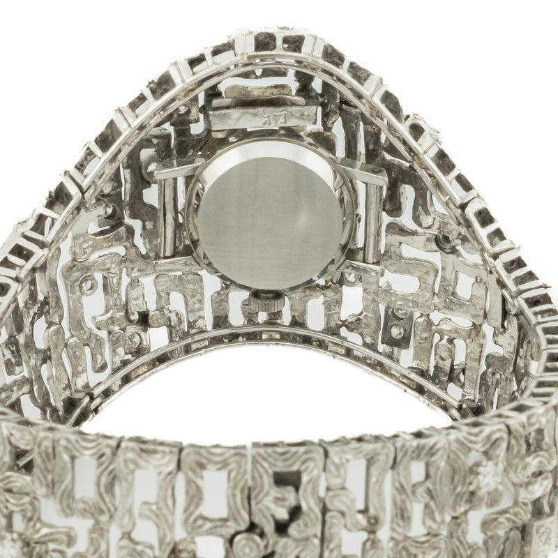 Vintage Omega Genève Diamond Accented Ladies Watch in 14K White Gold