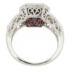 4.80ct Solitaire Emerald Cut Garnet Gemstone Ring in 14K White Gold - Size 5.75