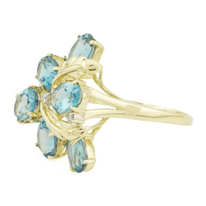 4.50ctw Blue Topaz Ring in 14K Yellow Gold - Size 10