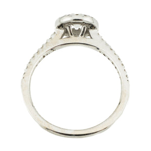 0.20ct Round Brilliant Diamond w/ Halo & Side Accented Engagement Ring in 14K White Gold - 6.5