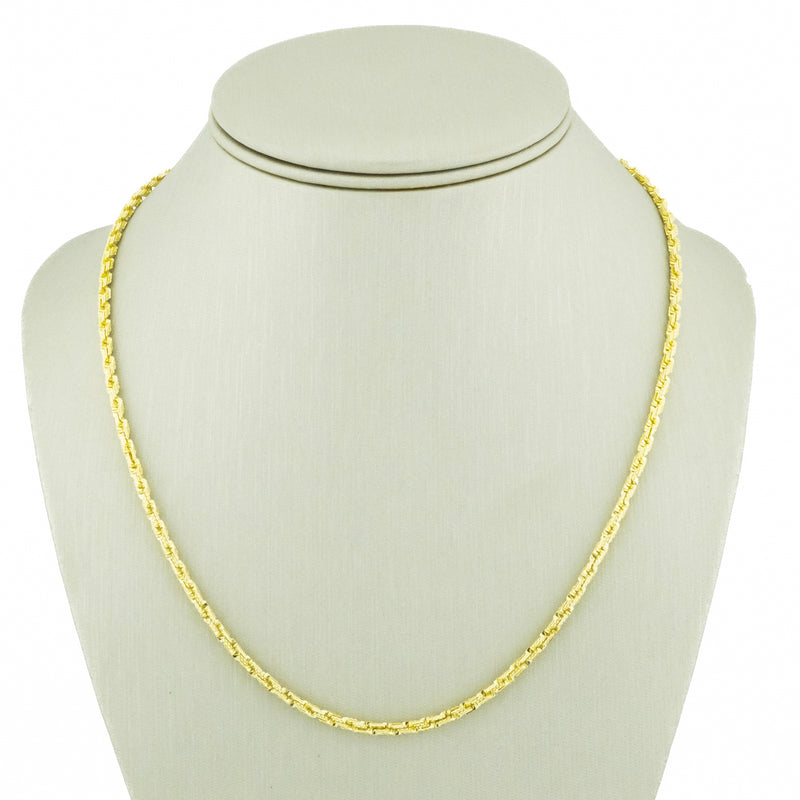 2.7mm Wide Fancy Rope 18" Chain Necklace in 14K Yellow Gold - 12 Grams