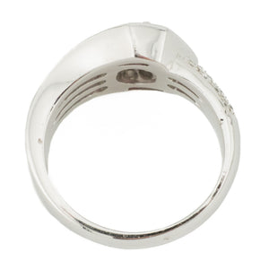 0.97ct Oval Ruby & Diamond Accented Ring in 18K White Gold - Size 6.25