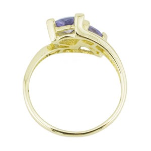 0.80ctw Tanzanite & Diamond Accented Gemstone Ring in 14K Yellow Gold - Size 4.75