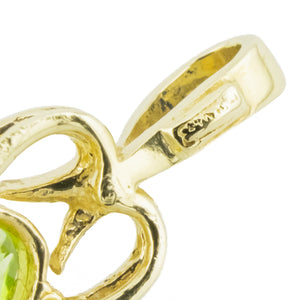 0.490ctw Oval Peridot with Diamond Accent Pendant in 14K Yellow Gold - Chain Not Included
