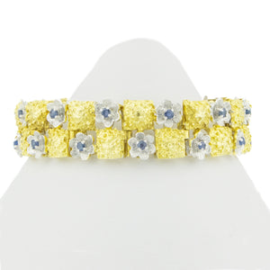 1.00ctw Sapphire Gemstone 7.5" Bracelet in 18K Two-Tone Gold - 49.2 Grams