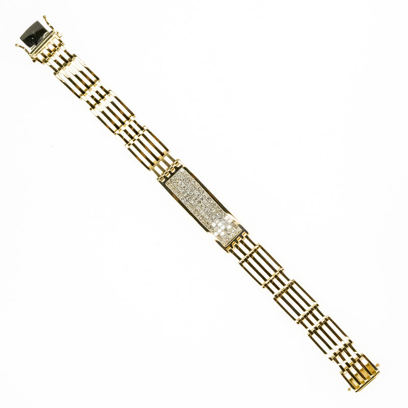 4.00ctw Multi Diamond Princess Cut 8" Bracelet in 18K Yellow Gold