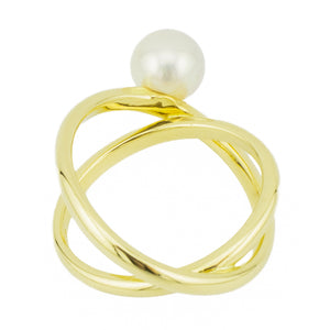 Mikimoto 7.6mm Pearl Solitaire Ring in18K Yellow Gold - Size 7.5