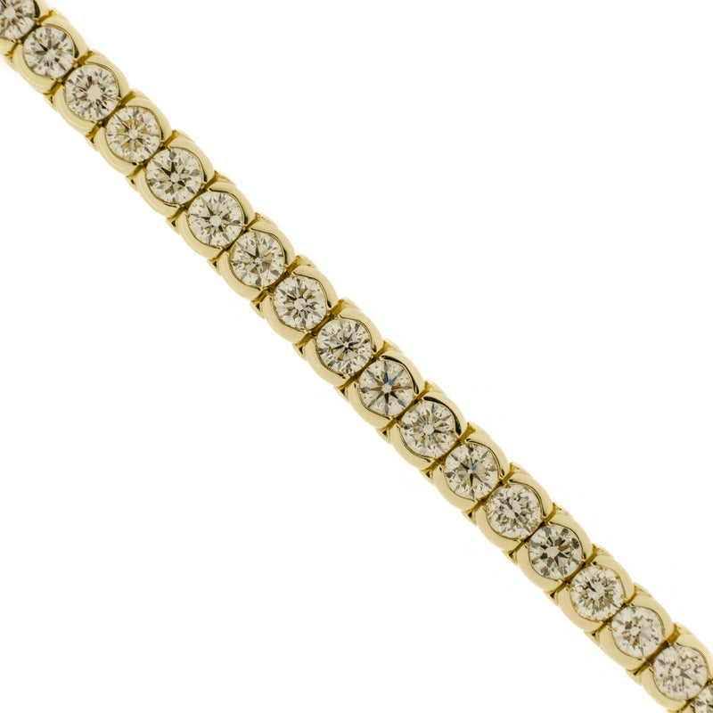 10.50ctw Round Brilliant Diamond 6.75" Tennis Bracelet in 14K Yellow Gold