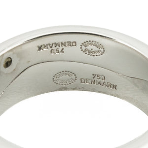 Georg Jensen "Fusion" 0.20ctw Round Diamond Accented Ring in 18K White Gold - Size 6.25