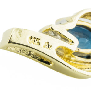 0.90ctw Oval Sapphire & Diamond Pendant in 14K Yellow Gold - Chain Not Included