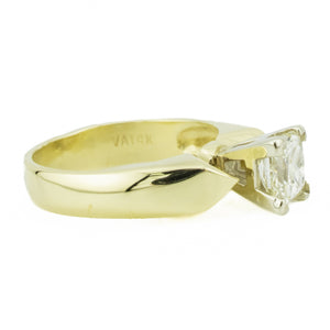 0.89ct I/SI2 Princess Diamond Solitaire Engagement Ring in 14K Yellow Gold