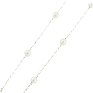 Mikimoto 6mm Round Pearl 18" Necklace in 18K White Gold - 4.9 grams