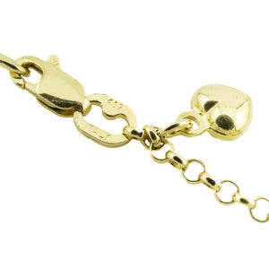 Gold Heart Beads 10" Anklet in 10K Yellow Gold