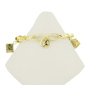 Multi Charms Bracelet 8" in 14K Yellow Gold