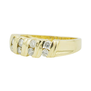 0.40ctw Round Diamond Accented Lady's Fashion Ring in 14K Yellow Gold - Size 7