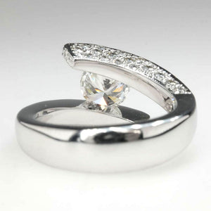 1.21ct Round VS2/G Diamond Bypass Statement Ring in 14K White Gold