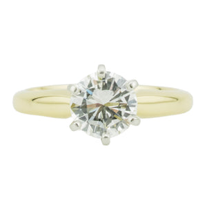 1.20ctw Round Brilliant H/SI1 Diamond Solitaire Engagement Ring in 14K Yellow Gold - Size 6
