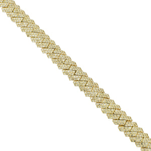 6.00ctw Diamond Accented 7.5" Curb Bracelet in 10K Yellow Gold - 16.3 Grams