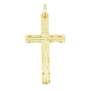 Gold Cross Pendant in 14K Yellow Gold - 1.2 Grams