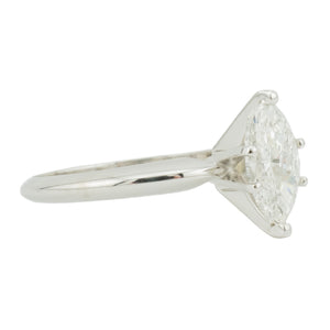 1.01ct Marquise H/I1 Diamond Solitaire Engagement Ring in 14K White Gold - Size 6