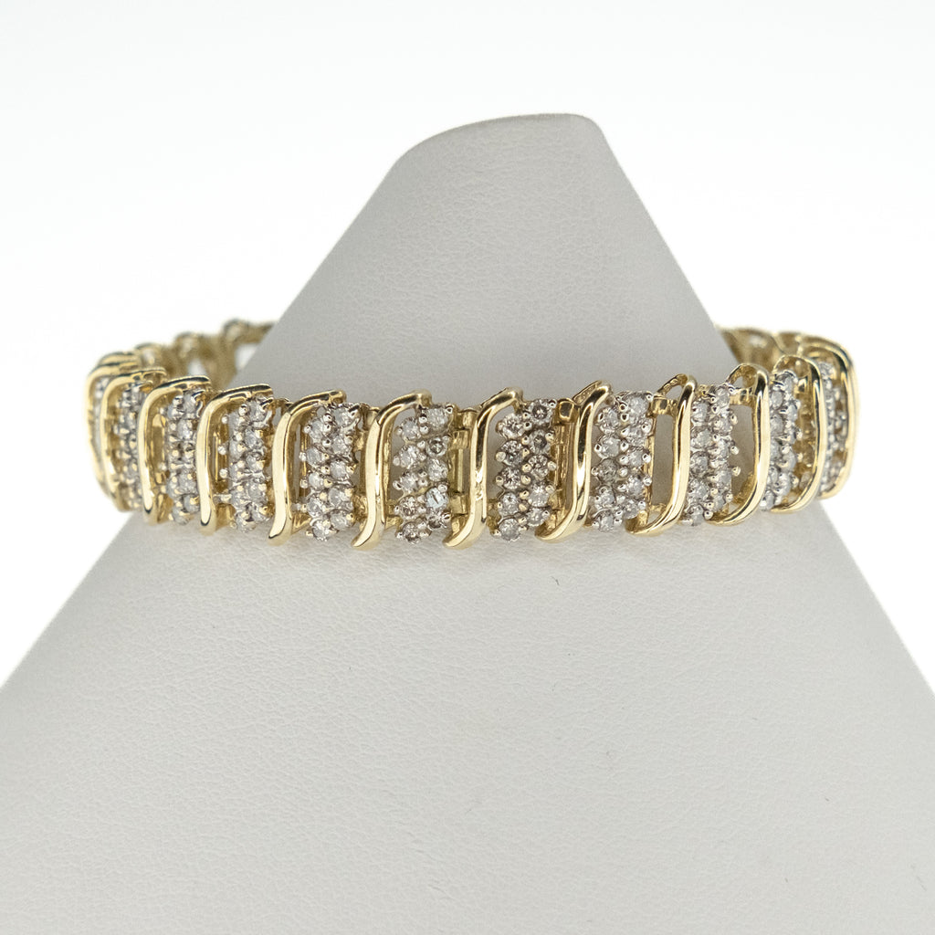 5.20ctw Multi Diamond 6.5" Tennis Bracelet in 10K Yeallow Gold