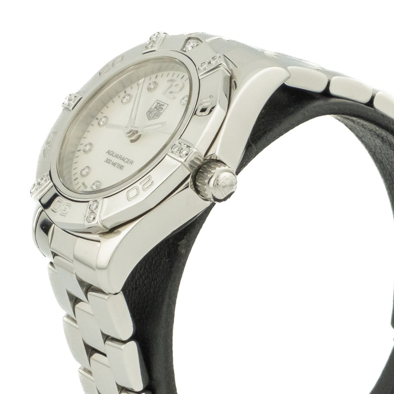 TAG Heuer Aquaracer White Mother of Pearl Stainless Steel Women's Watch - WAF141G