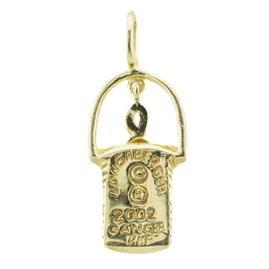 LongabergerGold Brest Cancer Basket Pendant in 14K Yellow Gold - 2.6 Grams