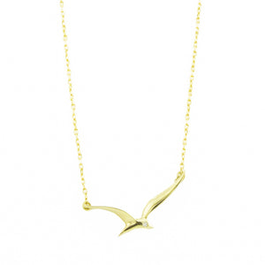 Seagull Diamond Solitaire 16" Necklace in 18K Yellow Gold - 2.8grams