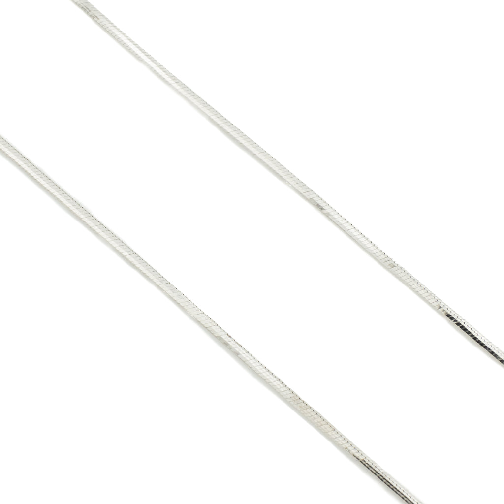 1mm Wide Snake Link 18" Chain in 14K White Gold - 5.1grams