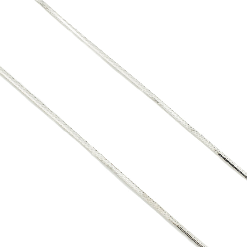 1mm Wide Snake Link 18" Chain in 14K White Gold - 5.1grams