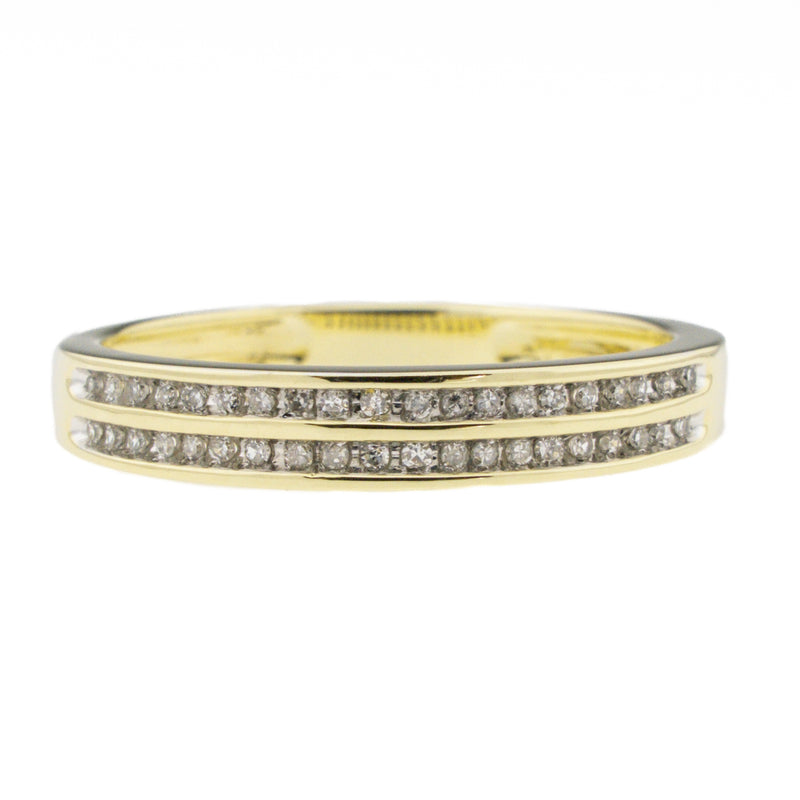 0.40ctw Diamond Accented Channel Set Wedding Band Ring in 10K Yellow Gold - Size 10