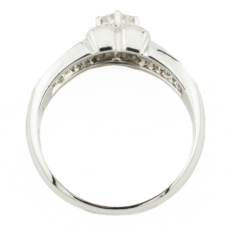 0.67ctw Diamond Accented Fashion Ring in 14K White Gold - Size 7.75