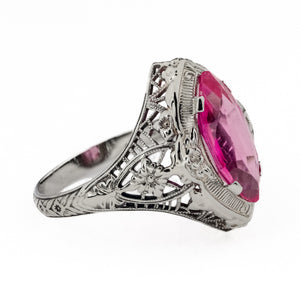 2.00ctw Lab Pink Sapphire Accented Ring in 18K White Gold