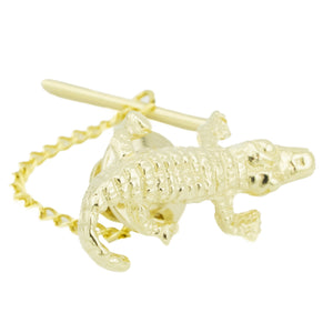 Gold Gator Brooch Pin in 14 Yellow Gold - 5.4 Grams
