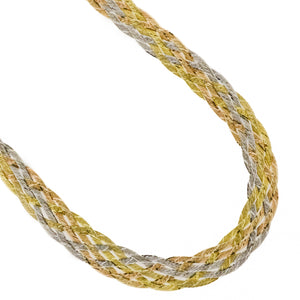 18" Braided Fashion Chain in 14K Three Tone Gold