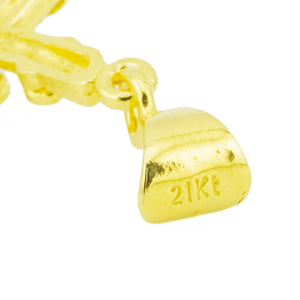 Gold Cross Crucifix Pendant in 21K Yellow Gold - 3.4 Grams