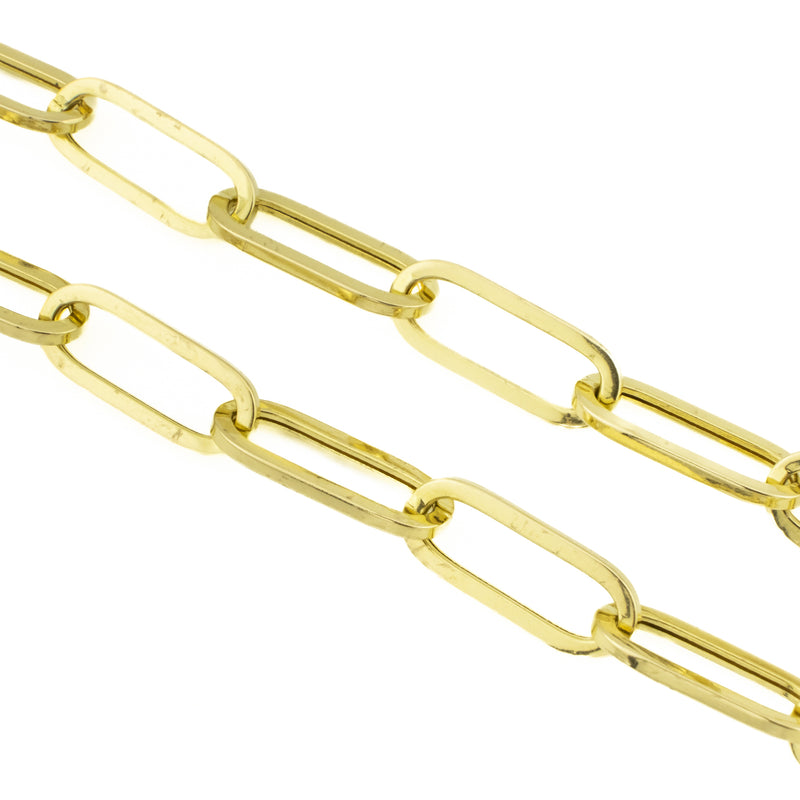 6.5mm Wide Paperclip Link 18" Chain Necklace in 14K Yellow Gold